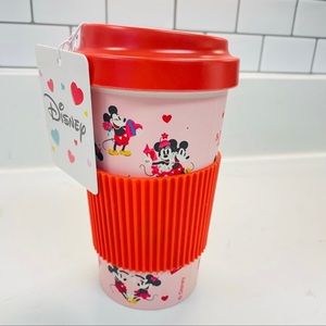 NEW DISNEY MICKEY AND MINNIE MOUSE VALENTINES 16oz TRAVEL MUG